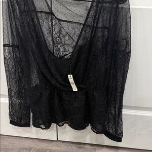Express Black Lace Robe